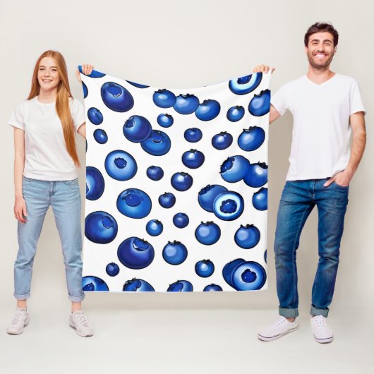 Blauwbes patroon, vers fleece deken (In situ)