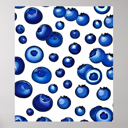 Blauwbes patroon, vers poster (Voorkant)