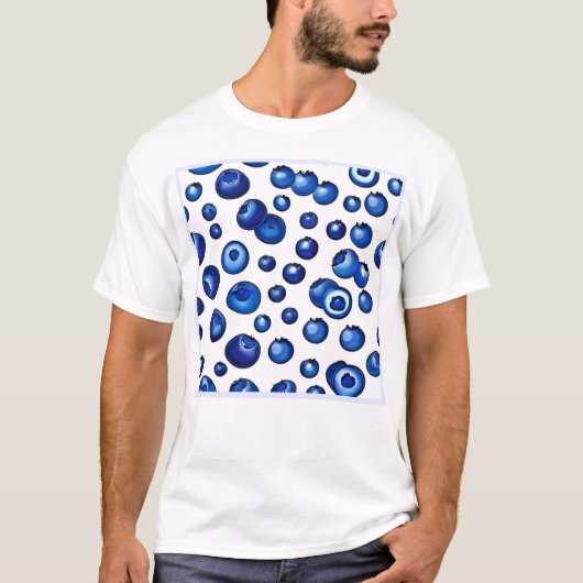 Blauwbes patroon, vers t-shirt (Voorkant)