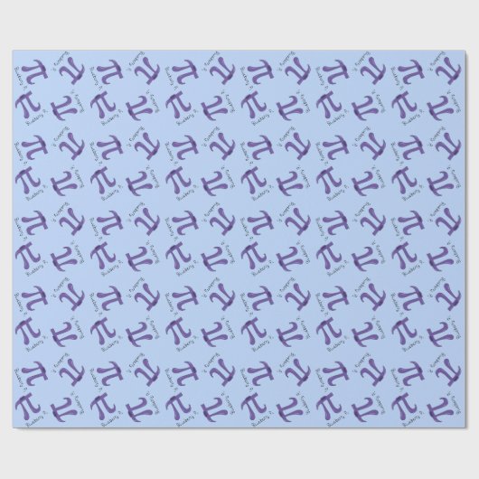 Blauwbes Pi Symbool Cute Wiskunde leraar Cadeaupapier (Vlak)
