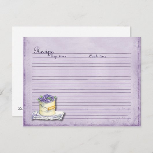 blauwbes recept briefkaart (Voorkant / Achterkant)