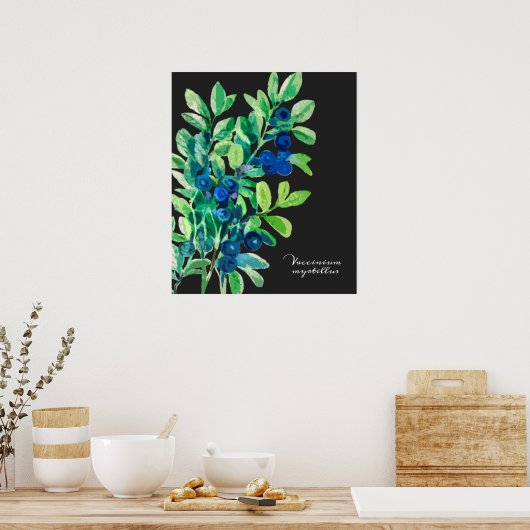 Blauwbes schilderij poster (Keuken)