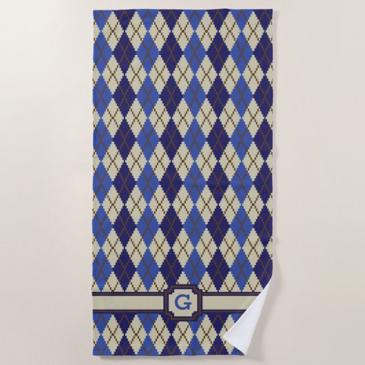 Blauwbes Scone Argyle Beach Towel Strandlaken (Voorkant)