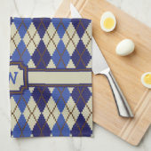 Blauwbes scones Argyle keukendoek Theedoek (Quarter Fold)