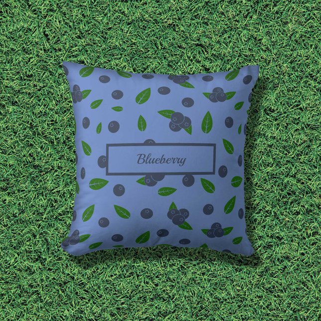 Blauwbes Sierkussen (Blueberry pattern Throw Pillow)