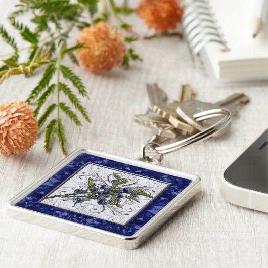 Blauwbes Sleutelhanger (Zijkant)