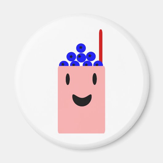Blauwbes smoothie schattig magneet (Voorkant)