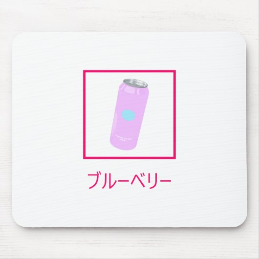 Blauwbes Soda Soft Drink Vaporwave esthetisch Muismat (Voorkant)