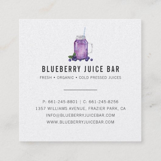 Blauwbes Square Logo Modern Lijst Vierkante Visitekaartje (Achterkant)