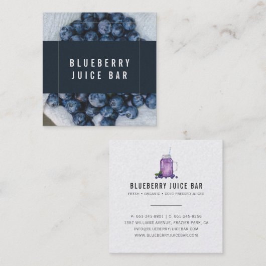 Blauwbes Square Logo Modern Lijst Vierkante Visitekaartje (Voorkant / Achterkant)