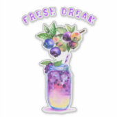 Blauwbes Sticker maakt sauskoel Drink Cocktail (Voorkant)