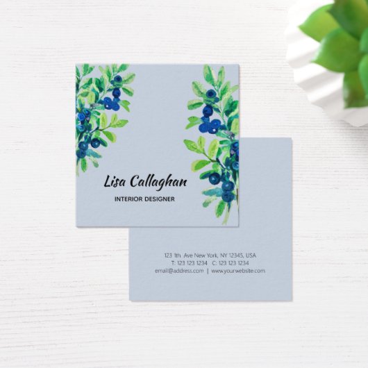 Blauwbes Vierkante Visitekaartjes (Bureau)