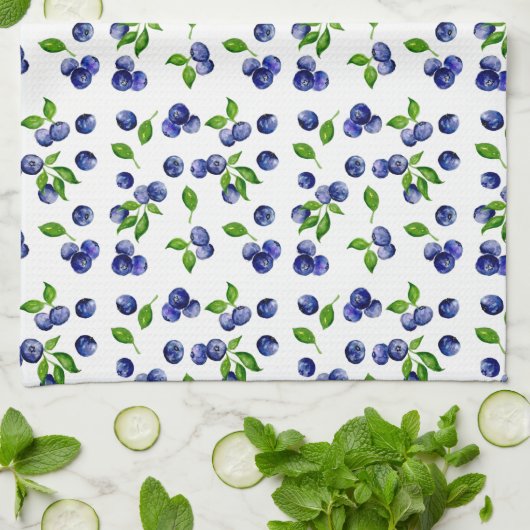 Blauwbes Waterverf Berry Kitchen Cute Fruit Theedoek (Gevouwen)