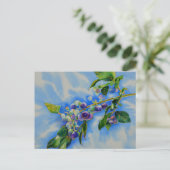 Blauwbes waterverf schilderen briefkaart (Staand voorkant)