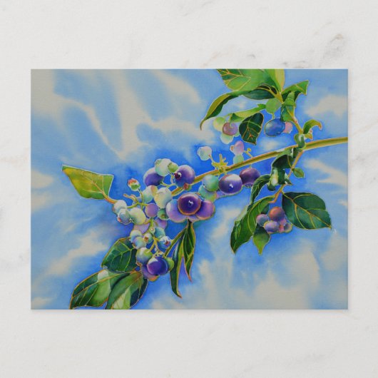 Blauwbes waterverf schilderen briefkaart (Voorkant)