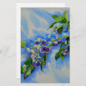 Blauwbes waterverf schilderen briefpapier (Voorkant / Achterkant)