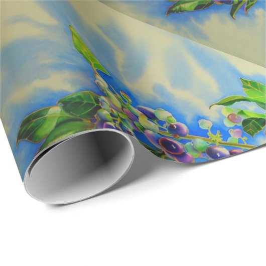 Blauwbes waterverf schilderen cadeaupapier (Rol Hoek)