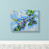 Blauwbes waterverf schilderen canvas afdruk (Insitu (Houten vloer))