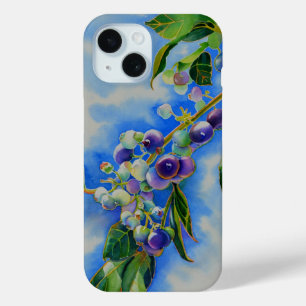 Blauwbes waterverf schilderen iPhone 15 case