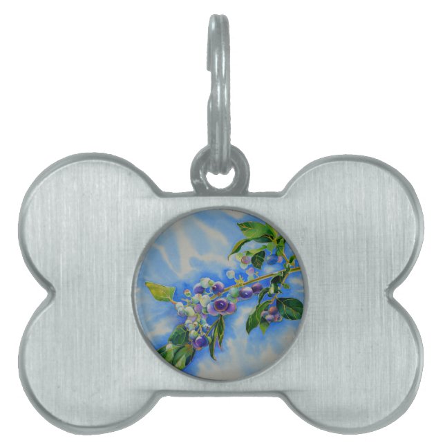 Blauwbes waterverf schilderen huisdieren naamplaatje (voorkant)