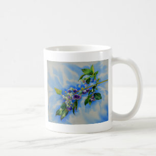 Blauwbes waterverf schilderen koffiemok