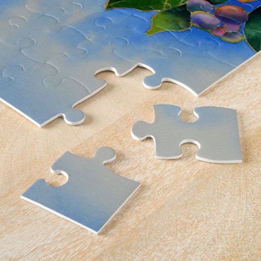 Blauwbes waterverf schilderen legpuzzel (Zijkant)