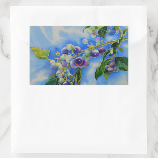 Blauwbes waterverf schilderen rechthoekige sticker (Tas)