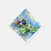 Blauwbes, waterverf schilderen servetten (Hoek)