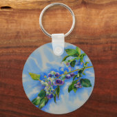 Blauwbes waterverf schilderen sleutelhanger (Voorkant)