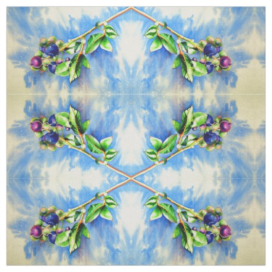 Blauwbes waterverf schilderen stof (Swatch)