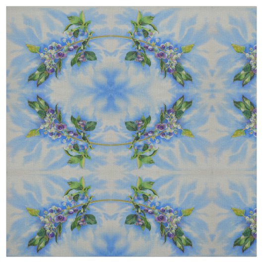 Blauwbes waterverf schilderen stof (Swatch)