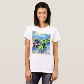 Blauwbes, waterverf schilderen t-shirt (Voorkant volledig)