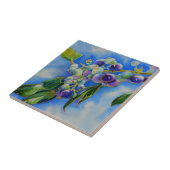 Blauwbes waterverf schilderen tegeltje (Zijkant)