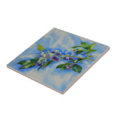 Blauwbes waterverf schilderen tegeltje (Zijkant)