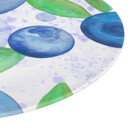 Blauwbes waterverf snijplank (Hoek)