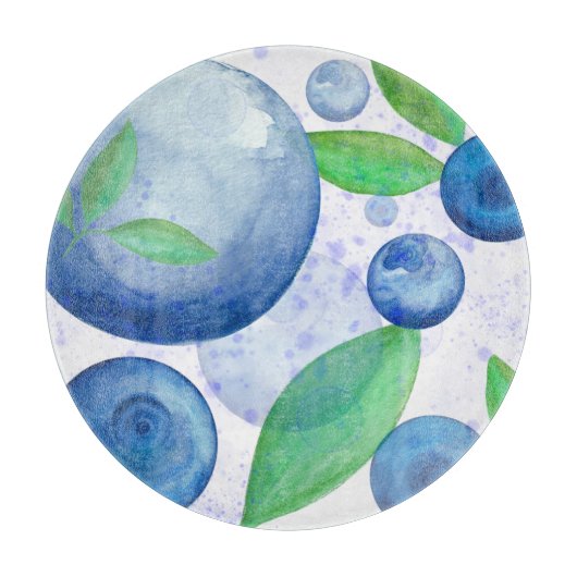 Blauwbes waterverf snijplank (Voorkant)