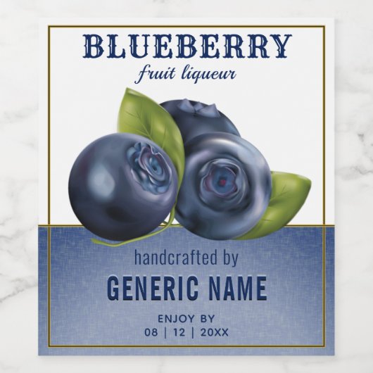 Blauwbes Wijn Etiket (Enkel label)