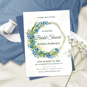 Blauwbes Wildbloemen Bridal Shower Invitation Kaart