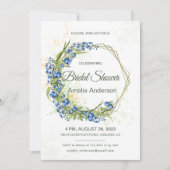 Blauwbes Wildbloemen Bridal Shower Invitation Kaart (Voorkant)