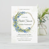 Blauwbes Wildbloemen Bridal Shower Invitation Kaart (Staand voorkant)
