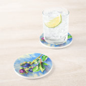 Blauwbes Zandsteen Onderzetter (Zijkant)