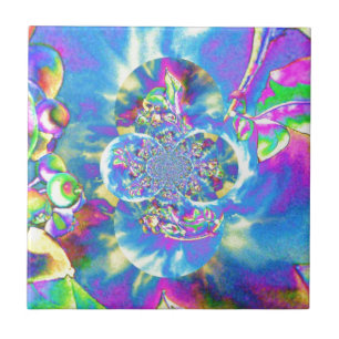 Blauwbes zonnepala tegeltje