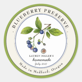 Blauwbesjam pot Canning label