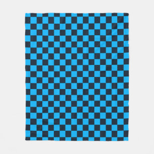 Blauwbesje ruitpatroon fleece deken