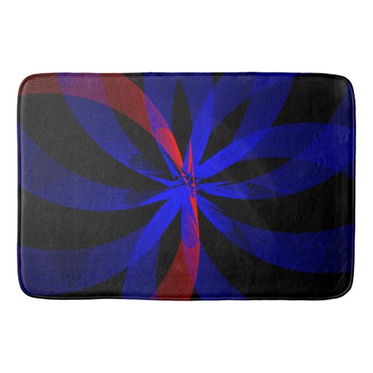 Blauwbeskleurig geometrisch accent badmat (Voorkant)