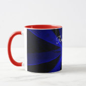 Blauwbeskleurige Abstracte Geometrische Koffiemok Mok (Links)