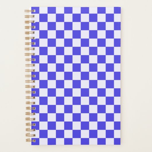 Blauwbesroom dambordpatroon planner (Voorkant)