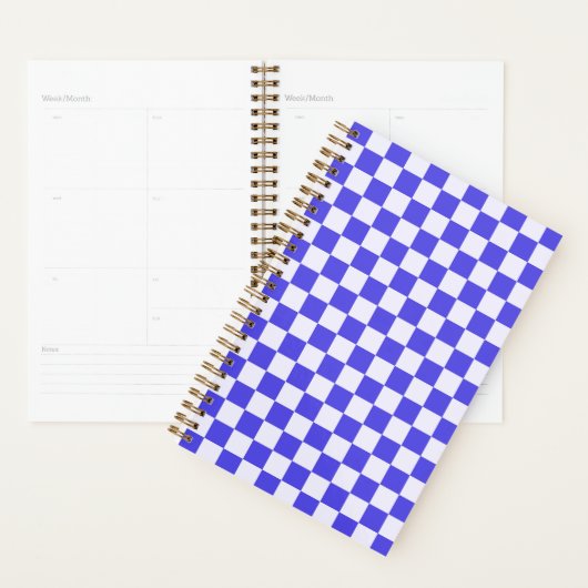Blauwbesroom dambordpatroon planner (Display)