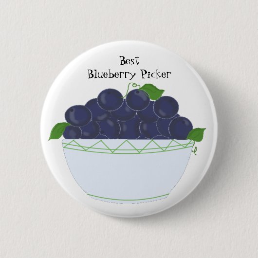 Blauwbessen - Best Blueberry Picker Ronde Button 5,7 Cm (Voorkant)
