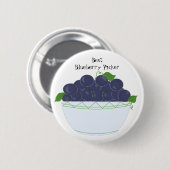 Blauwbessen - Best Blueberry Picker Ronde Button 5,7 Cm (Voorkant /achterkant)